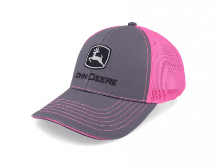 Cap- John Deere Neon Cap (grå/rosa)