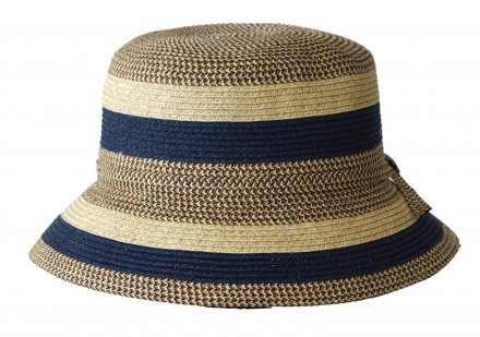 Hattar - Jacaru Striped Short Brim Hat (blå/beige)