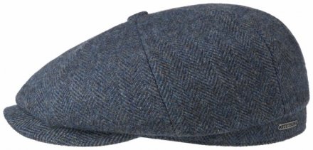 Gubbkeps / Flat cap - Stetson Hatteras Wool Herringbone (blå)