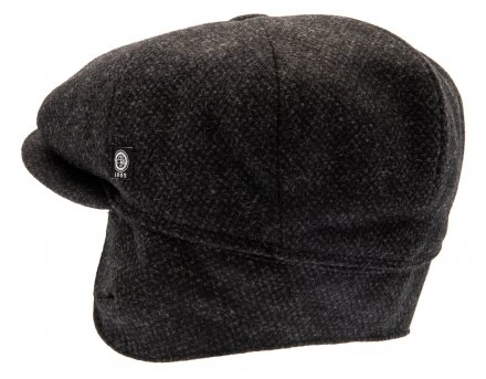 Gubbkeps / Flat cap - CTH Ericson Gustav Newsboy Earflap Re-Source Wool (grå)