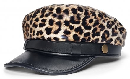 Gubbkeps / Flat cap - Gårda Leopard Fiddler Cap (svart)