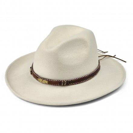 Hattar - Gårda Toquerville Crushable Wool felt Western hat (creme)