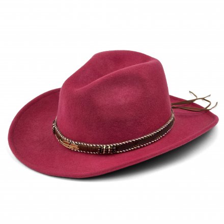 Hattar - Gårda Toquerville Crushable Wool felt Western hat (röd)