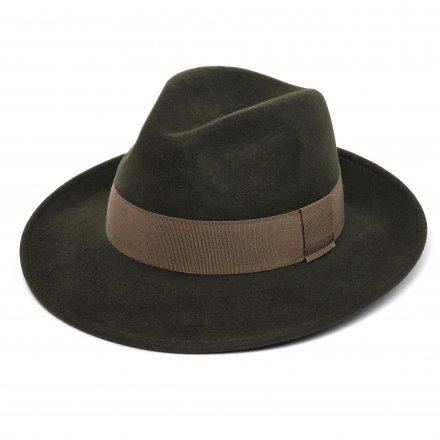 Hattar - Gårda Volterra Fedora Wool Hat (militärgrön/beige)