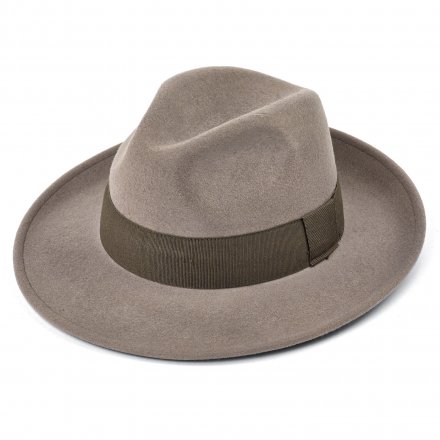 Hattar - Gårda Volterra Fedora Wool Hat (taupe/militärgrön)
