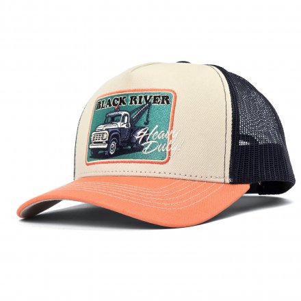 Keps - Black River Tow Trucker (creme/blå/orange)