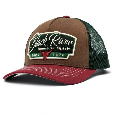Keps - Black River Outlaw Trucker (brun/grön/röd)