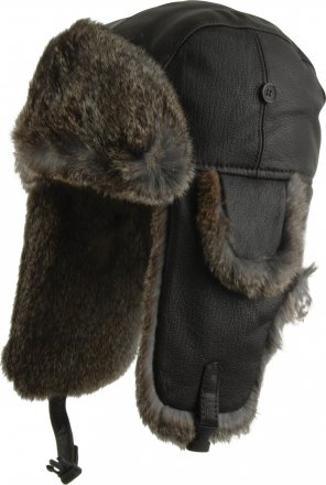 Pälsmössa - MJM Trapper Hat Leather with Rabbit Fur (Brun)