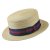Hattar - Straw Boater Hat Striped Band (natur)