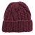 Mössor - Gårda Bormio Cable Knit Wool Mix Beanie (vinröd)