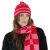 Mössor - Gårda Davos Striped Merino Wool Beanie (röd/rosa)