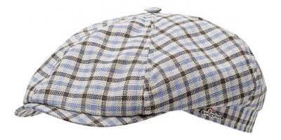 Gubbkeps / Flat cap - Wigéns Contemporary Slim Cap (beige-blå)