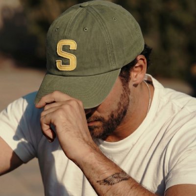 Keps - Gårda Letter Cap 'S' (mossgrön/gul)