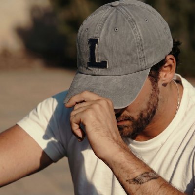 Keps - Gårda Letter Cap 'L' (ljusgrå/blå)
