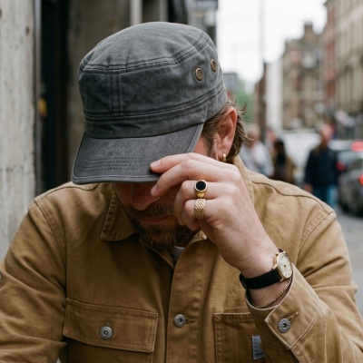 Gubbkeps / Flat cap - Gårda Viper Army Cap (svart)