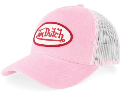 Keps - Von Dutch Oval Patch Velour Trucker (rosa)