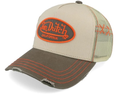 Keps - Von Dutch Distressed Oval Patch Trucker (beige/brun)