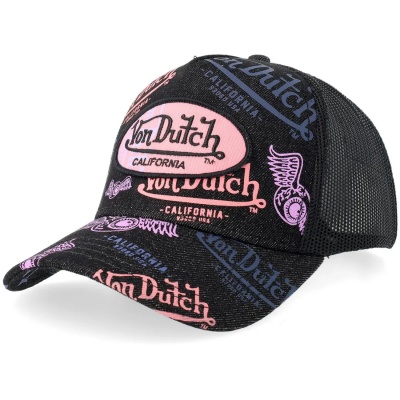 Keps - Von Dutch Oval Patch Text Print Trucker (svart)
