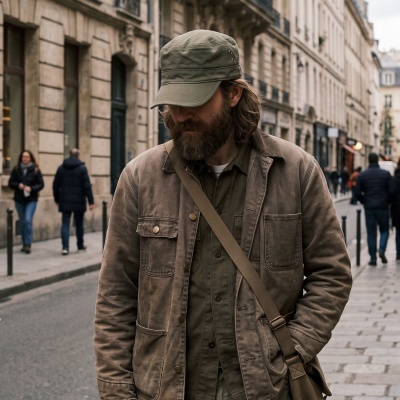 Gubbkeps / Flat cap - Gårda Army Cap (grön)