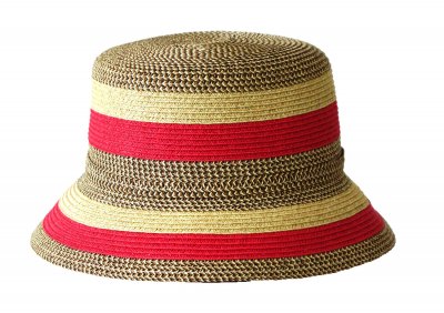 Hattar - Jacaru Striped Short Brim Hat (röd/beige)