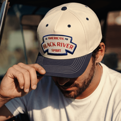 Keps - Black River Nashville Cotton Snapback (offwhite/navy)