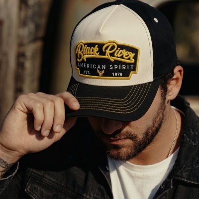 Keps - Black River Black Yellow Trucker (svart/vit/gul)