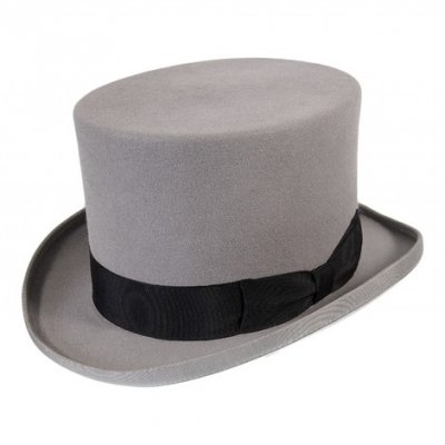 Hattar - Jaxon Victorian Top Hat (hög hatt) (grå)