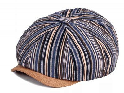 Gubbkeps / Flat cap - Gårda Redshaw Cotton Mix Newsboy Cap (blå/multi)