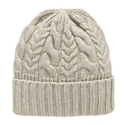Mössor - Gårda Villars Cable Knit Wool Mix Beanie (beige)