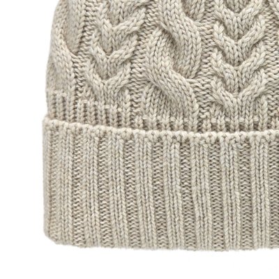 Mössor - Gårda Villars Cable Knit Wool Mix Beanie (beige)
