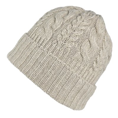 Mössor - Gårda Villars Cable Knit Wool Mix Beanie (beige)