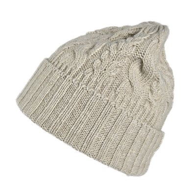 Mössor - Gårda Villars Cable Knit Wool Mix Beanie (beige)