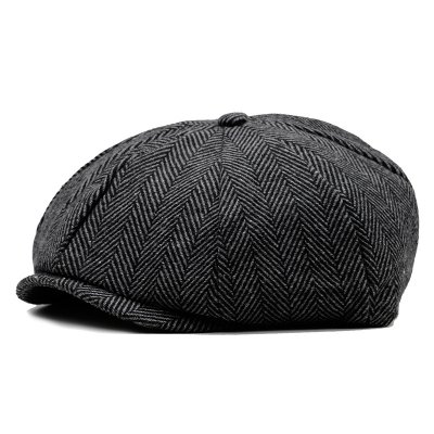 Gubbkeps / Flat cap - Gårda Buckley Newsboy Cap (mörkgrå)