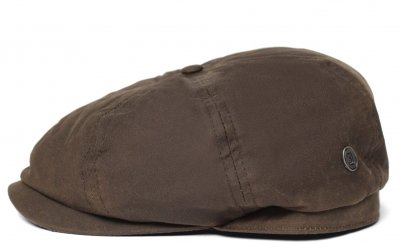 Gubbkeps / Flat cap - Jaxon Hats British Millerain Waxed Cotton Flat Cap (brun)