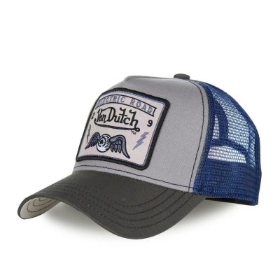 Keps - Von Dutch Square Patch Trucker (blå/grå)