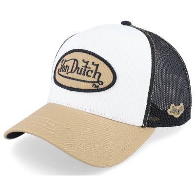 Keps - Von Dutch Oval Patch Trucker (svart/vit/beige)