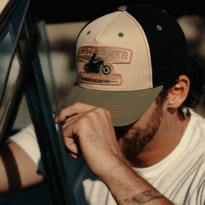 Keps - Black River Motorcycle Cotton Cap (beige/svart/grön)