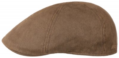 Gubbkeps / Flat cap - Stetson Pinole Leather Flat Cap (brun)