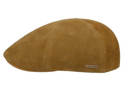 Gubbkeps / Flat cap - Stetson Texas Calf Split Leather (brun)