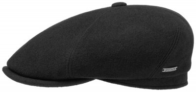 Gubbkeps / Flat cap - Stetson Gaines Wool/Cashmere Newsboy Cap (svart)