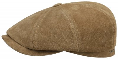 Gubbkeps / Flat cap - Stetson Delcambre Leather Newsboy Cap (brun)