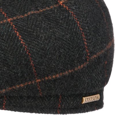 Gubbkeps / Flat cap - Stetson Hatteras Wool (mörkgrå/orange)