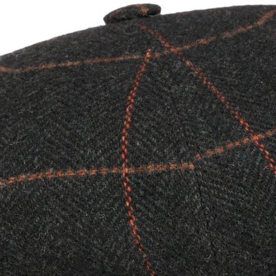 Gubbkeps / Flat cap - Stetson Hatteras Wool (mörkgrå/orange)