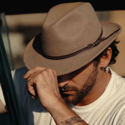 Hattar - Gårda Vicenza Crushable Wool felt Fedora (beige)