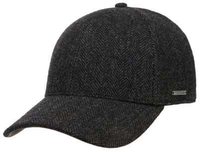 Keps - Stetson Wool Herringbone Baseball Cap (svart)