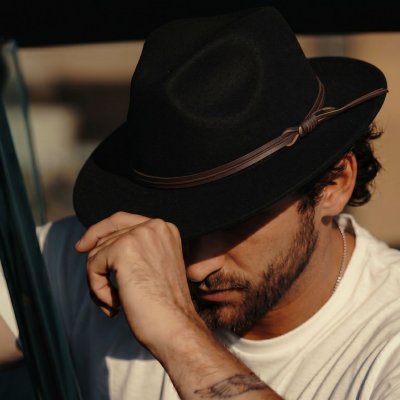 Hattar - Gårda Vicenza Crushable Wool felt Fedora (svart)