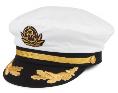 Vegamössa / Skepparmössa - Jaxon Hats Fiddler Yacht Cap (vit)