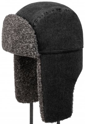 Pälsmössa - Bomber Cap Denim Garage Theme (svart)