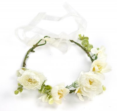 Blomsterkrans - Gårda Liana Flowerband (vit)