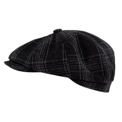 Gubbkeps / Flat cap - Gårda Premium Banbury Wool Newsboy (svart)